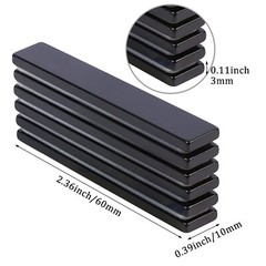 6 Pack Super Strong Neodymium Bar Magnets with Double-Sided Adhesive, Strong Mag
