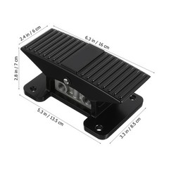 ULTECHNOVO Foot Pedal Valve 3 Way 2 Position Threaded Rubber Nonslip Black
