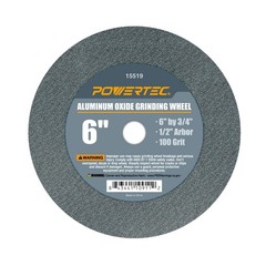 POWERTEC Bench Grinder Wheel 6 Inch 100 Grit, Aluminum Oxide Grinding Wheel f…