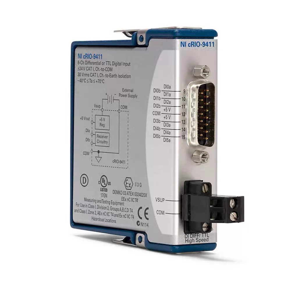 National Instruments NI TB-9935 module can be paired with NI-9411 module input