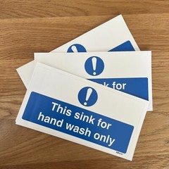 This Sink For Hand Wash Only Sign Sticker Notice Label – Waterproof Sticky Vinyl