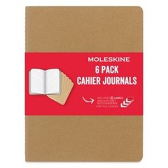 Moleskine Cahier Journals 9-3/4″ x 7-1/2″, Ruled, Kraft, Set of 6