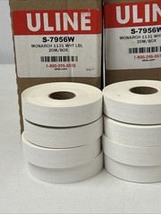 Uline Monarch 1131 White Labels S-7956W 20M 8 Per Box