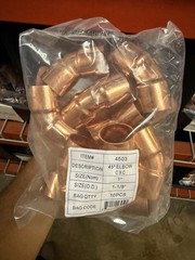 (10 PCS) 1″ Copper 45° Degree Elbow Fittings CxC, Sweat Ends, LEAD FREE