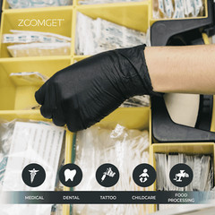 1st Choice Black Nitrile Disposable Exam/Medical Gloves 3 Mil, Latex-Free, 100
