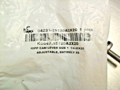 qty 2 – Kipp Cam Levers K0647.15120A2X20 – 0.78, 1/4-20, NATURAL , Stainless new