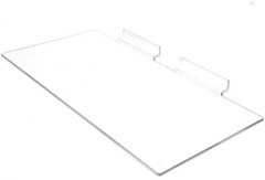 Lot of 12 Slatwall Shelves Shelf Shoe 12″ x 6″ Flat Styrene Clear Acrylic Slat