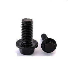 Black 304 Stainless Steel Hexagon Flange Bolts Heavy Series M4 M5 M6 M8