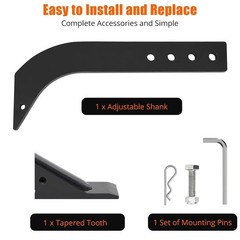 1/5/6/7pcs 16” Box Blade Shank Scarifier Shanks Teeth 4 Holes Box Scraper Shank