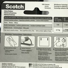 2 Packs Scotch Extreme Hook and Loop Fastener Strips 3 in. L x 1 in. W Black
