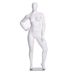Matte White Adult Female Fiberglass Plus Size Egg Head Fashion Mannequin