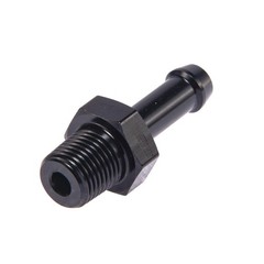 1/8″ NPT Male to 1/4″ Barb Fitting Adapter Straight Aluminum Black