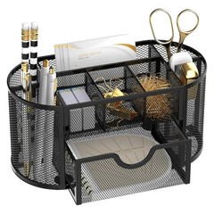 SUPEASY Mesh Desk Organizer, Accessories & Workspace Obsidian Black