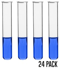 Eisco Labs 50ml Test Tubes, Beaded Rim – Borosilicate 3.3 Glass – 24 Pack