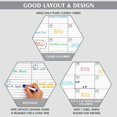 Large Dry Erase Calendar for Wall – Undated 1 Month 30″ x 40″, Classic Black