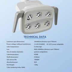 9W Dental 6 LED Lamp Oral Light Ra90 Lamp For Unit Chair