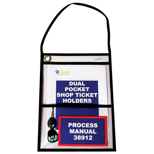 C-Line Stitched Dual Pocket Shop Ticket Holder with Hanging Strap, Both Sides