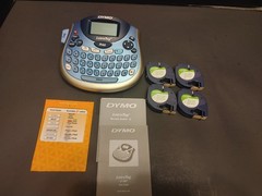 Dymo LetraTag LT-100T Label Thermal Labeler Blue Tested& Works! Extra tapes