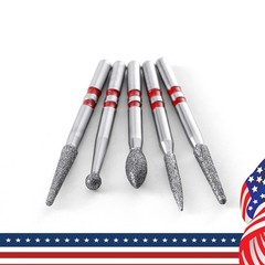 5pcs Dental Diamond Zirconia Cutting Burs Kit FG 1.6mm Fit High Speed Handpiece