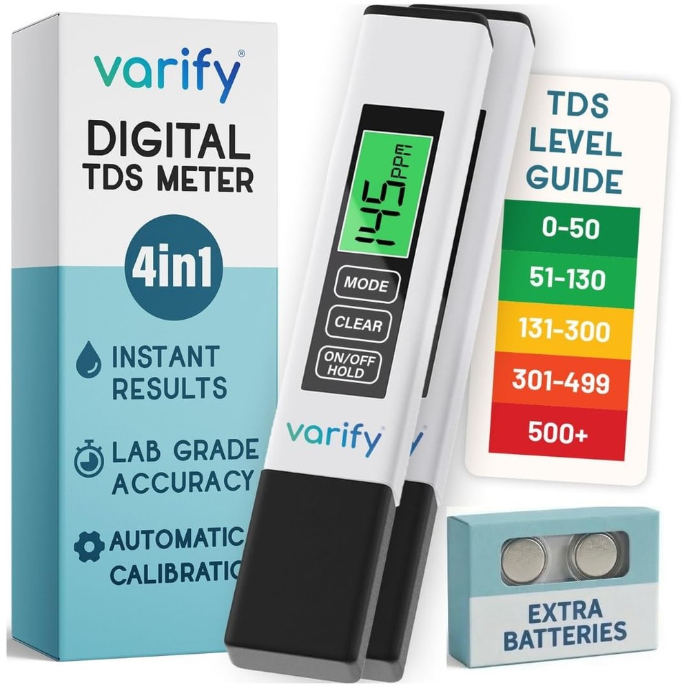 4-in-1 TDS Meter Digital Water Tester for Drinking Water | Accurate 0–9990 PPM..