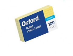 500 Cards – Oxford Ruled Index Cards 3″ x 5″ Canary 7321CAN (100 per pack)