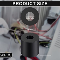 Rubber Spacer 1 Inch OD x 3/8 Inch ID x 1 Inch Thickness Rubber Bushing Round