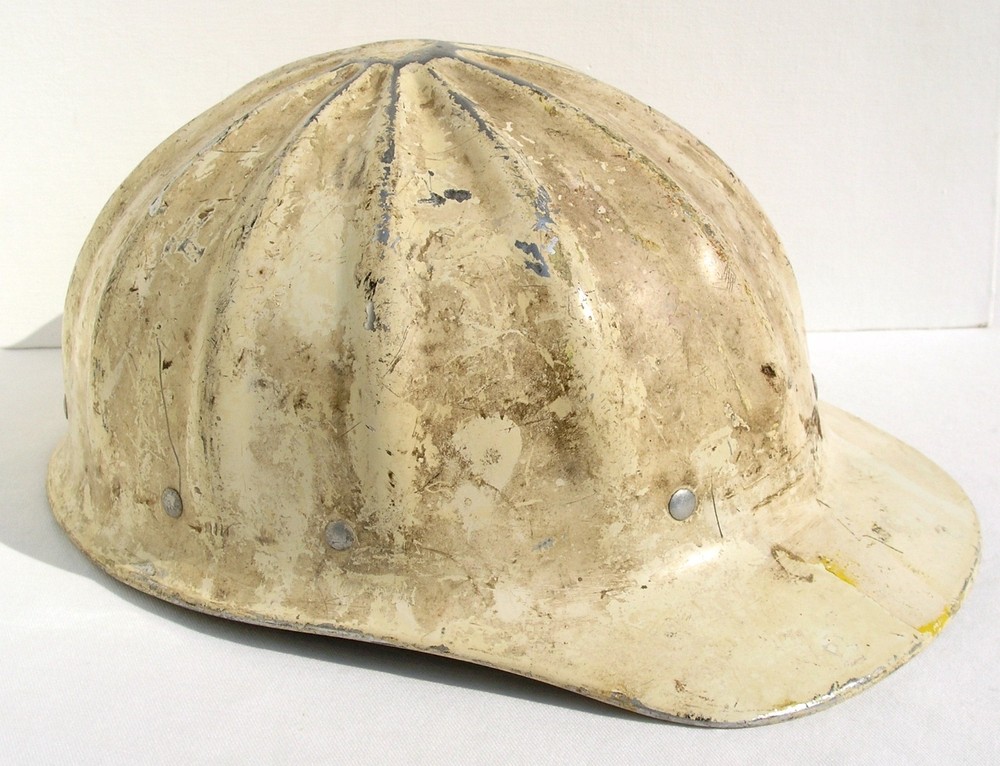 Vintage Fibre Metal Super Lite White Aluminium Hard Hat w/Liner