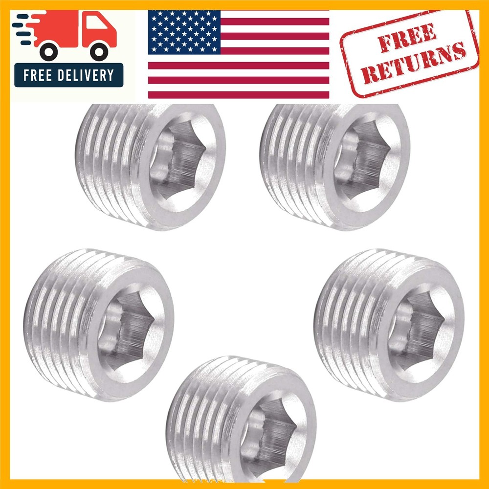 High-Quality 5Pc 3/8” NPT Stainless Steel Pipe Plug Kit with Internal Hex Drive
