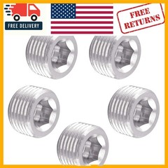 High-Quality 5Pc 3/8” NPT Stainless Steel Pipe Plug Kit with Internal Hex Drive