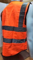 Class II Hi Visibility Reflective Orange Safety Vest with ID POCKET