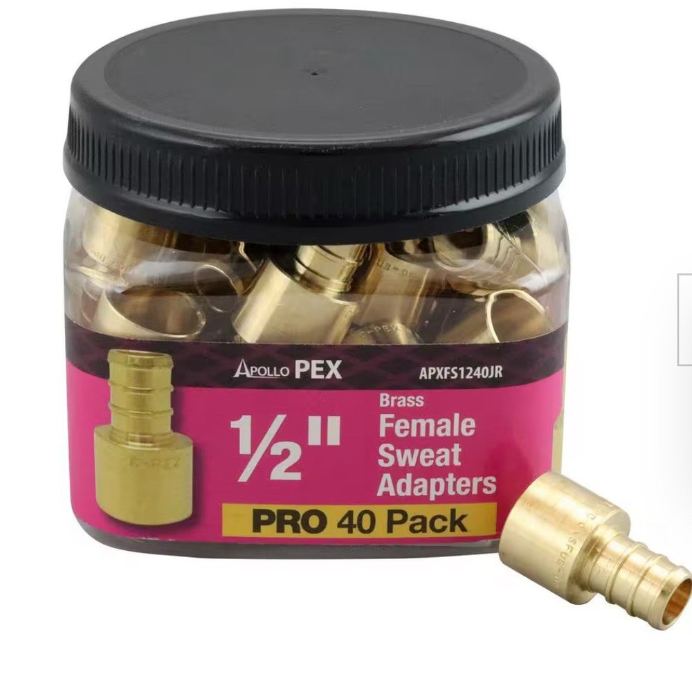 6x 40 Pack 1/2 Female Sweat x Pex Brass And 4x 8oz Solder Lot!!!! Check Photos