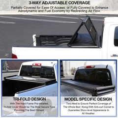 Soft Tri-Fold Tonneau Cover for 2014-2018 Toyota Tundra 6.5ft 78in Bed