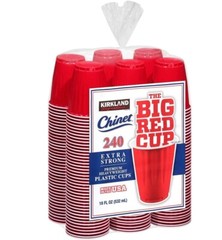 Kirkland Signature Chinet 18 oz Disposable Plastic Cups, Red, 240-count Kitchen