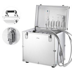 Unidad de entrega dental portátil compresor de aire succión jeringa triple 4hoyo