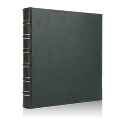 Vintage Leather 3 Ring Binder 1 Inch – Fits 8.5″ x 11″ – Dark Green D Ring Organ