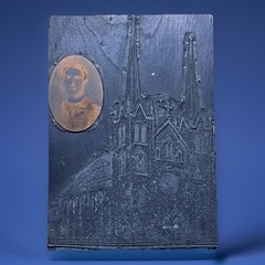 Antique Gothic Church Letterpress Printing Block Slovak Catholic Portrait