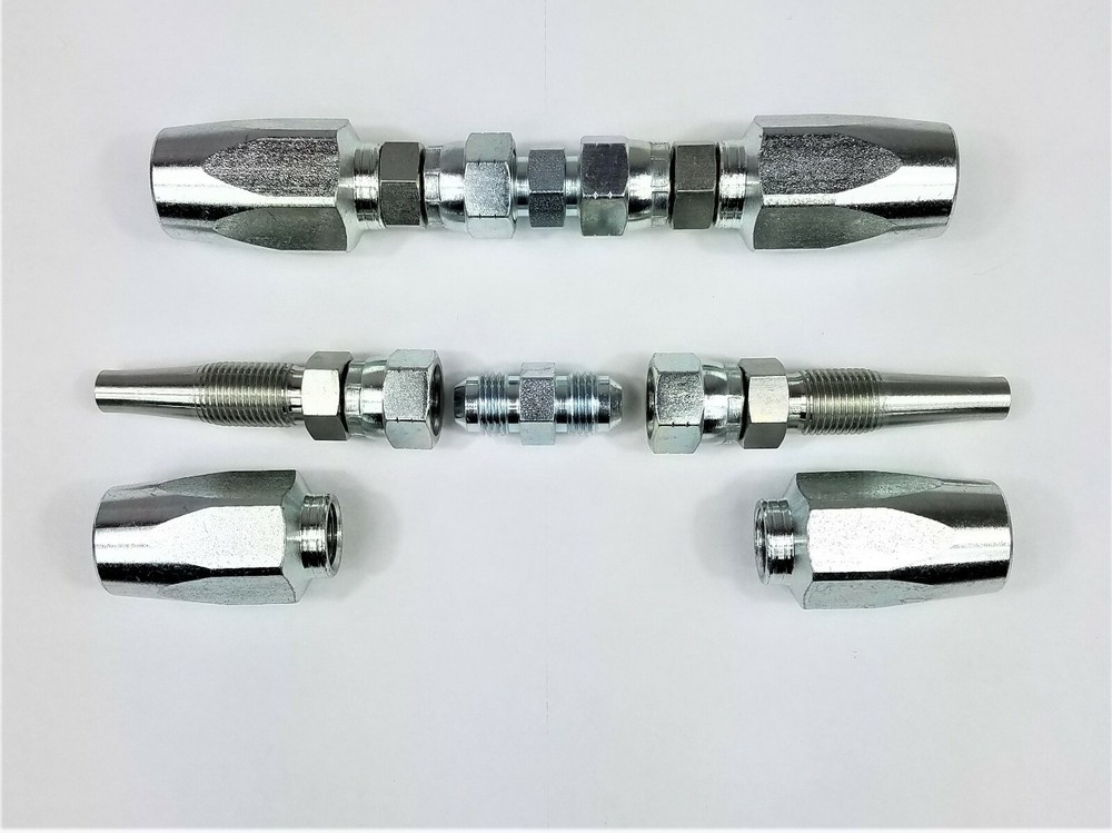 2 Hydraulic Hose Repair Kits – 3/8 ID 2-Wire Hose Reusable Field Repair Fitting