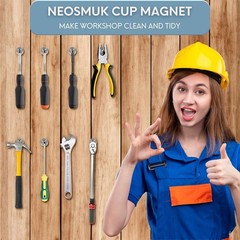 16Pack 40LBS Strong Magnets with Holes, Round Cup Magnets with Screws for Wall M