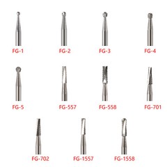 10pcs/pk Dental Carbide Burs for High Speed Handpiece Pear Bur 19mm FG Shank