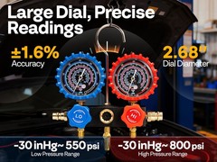 HVAC Manifold Gauge Set R134a R1234yf R410A R454B R32 AC Gauges w/ 5ft Hoses Kit