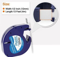 10PK Dymo LetraTag Refills White Plastic 91331 for LetraTag Label Maker LT-100H