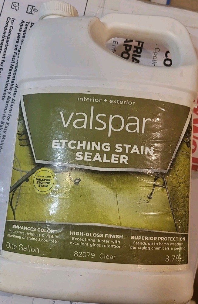 Valspar High Gloss Interior/Exterior Concrete Etching Stain Sealer, 1 Gal.#82079