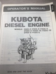 Kubota Diesel Engine Operators Manual See Models In Description