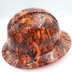 FULL BRIM Hard Hat custom hydro dipped , NEW DEALERS CHOICE ORANGE HOT NEW