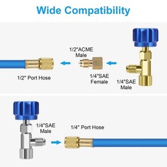 R134A Can Tap Valve Kit Self-Sealing & Puncture w/ Adapter for A/C Refrigerant