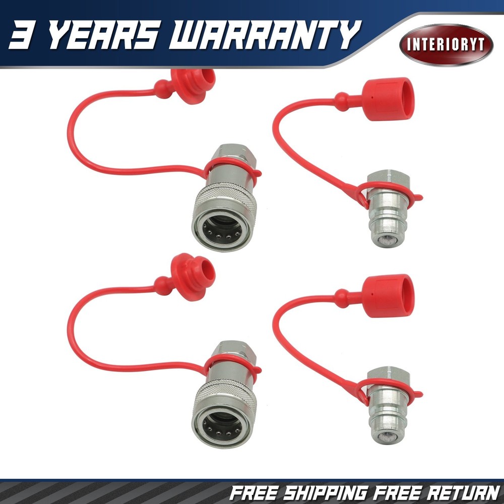 Hydraulic Coupler Quick Connect Coupling 2Sets Ball Pioneer Style 1/2″ NPT New