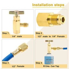 Easy To Install R12 R410a For R134a Refrig Erant Tank Adapter For HVAC Systems