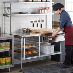 12″W x 72″D x 32″H Stainless Steel Double Deck Overshelf For Work Prep Tables