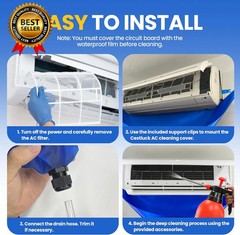 13PCS Mini Split Cleaning Kit with 2L High Pressure Sprayer, Deep Cleaning Air