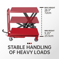 500 lbs Hydraulic Scissor 28-Inch Lift Table Cart for Material Handling